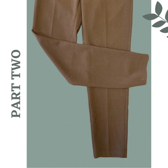 Part Two  CLEASPW Classic Fit Regular Waist Slim Leg Above Ankle Brown Size 2 - Picture 4 of 9